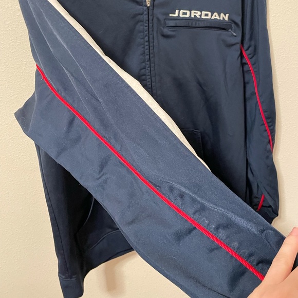 Nike Air Jordan Retro Track Jacket Full Zip Men's Navy Blue Size Medium - Picture 3 of 9